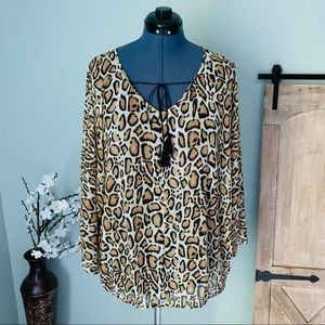 Lane Bryant Animal Print Peasant Top SIze 18/20